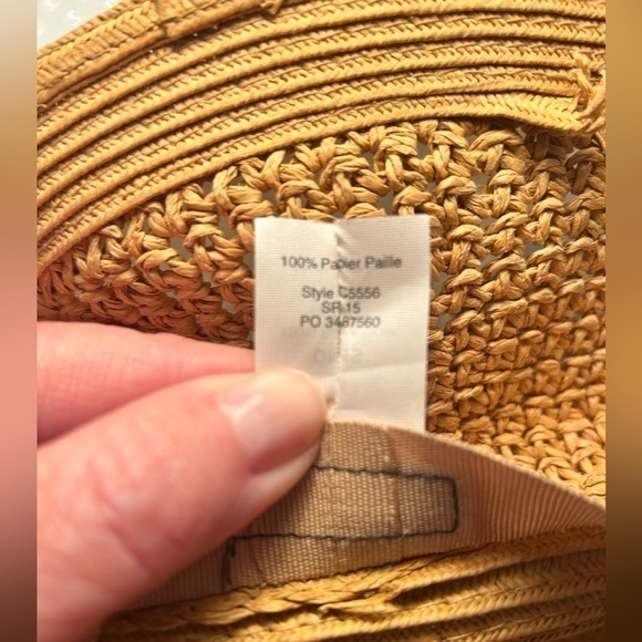 J. Crew Hat Tan Straw Wide Brim Floppy Textured Beach Summer Sun  One Size - Picture 12 of 14